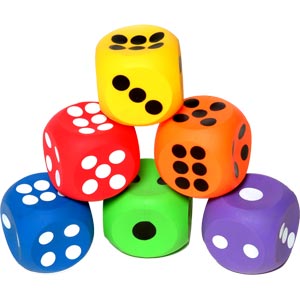 PLAYM8 Inflatable Dice 6 Pack 10cm