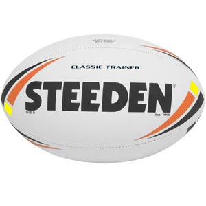 ages 10-12 Years in White Steeden Classic Trainer Rugby League Football