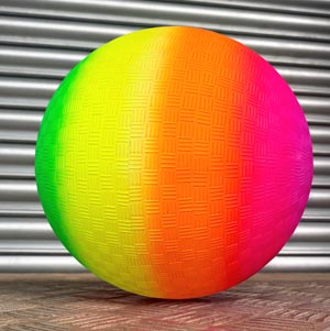 6 pack 9 Playground Rainbow Ball With 1pcs Pump School & Gym Class ,FunsLane Inflatable Dodge Ball Sport Balls Rubber Play Ball Handball for Kids Outdoor & Backyard Games 