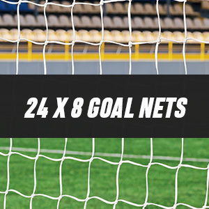 Football Nets 24ft x 8ft Replacement Full Size Football Goal Nets