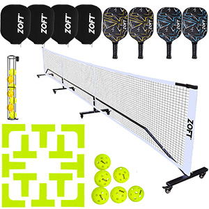 Zoft Wheeled Pickleball Set