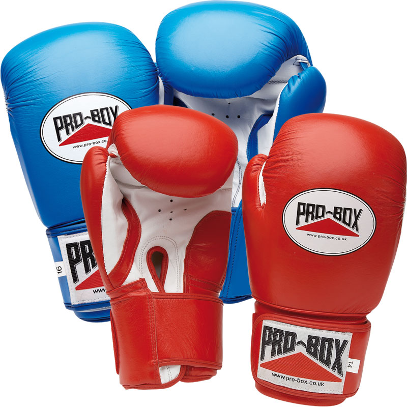Pro Box Super Spar Blue Leather Boxing Gloves