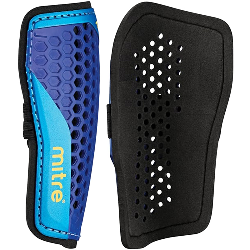 MITRE Aircell Speed Slip-In Football Shinguard Shinpad Blue & Yellow All sizes 