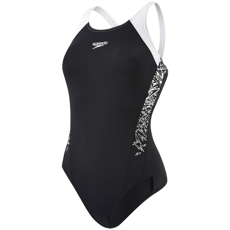 Speedo Boom Splice Muscleback Swimsuit Black/White