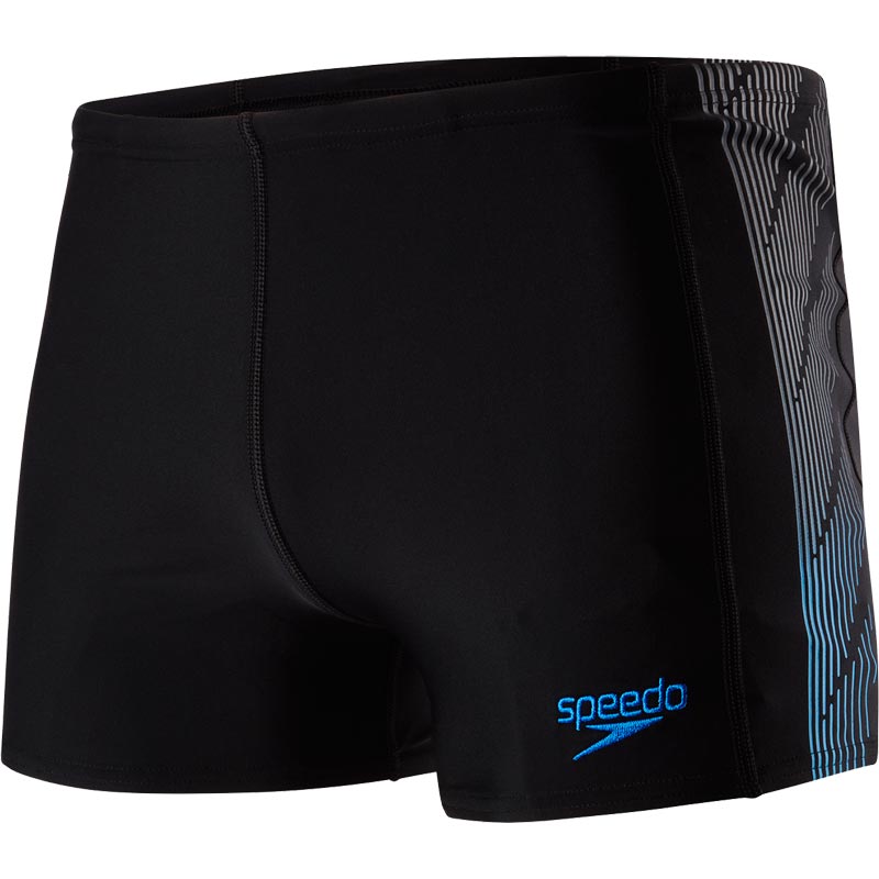 Speedo Placement Panel Aquashort Black/USA Charcoal/Neon Blue