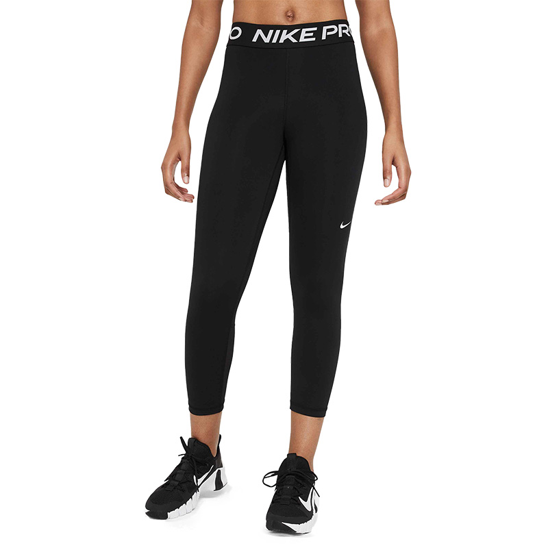 Nike Womens Mid-Rise Cropped Mesh Panel Leggings 